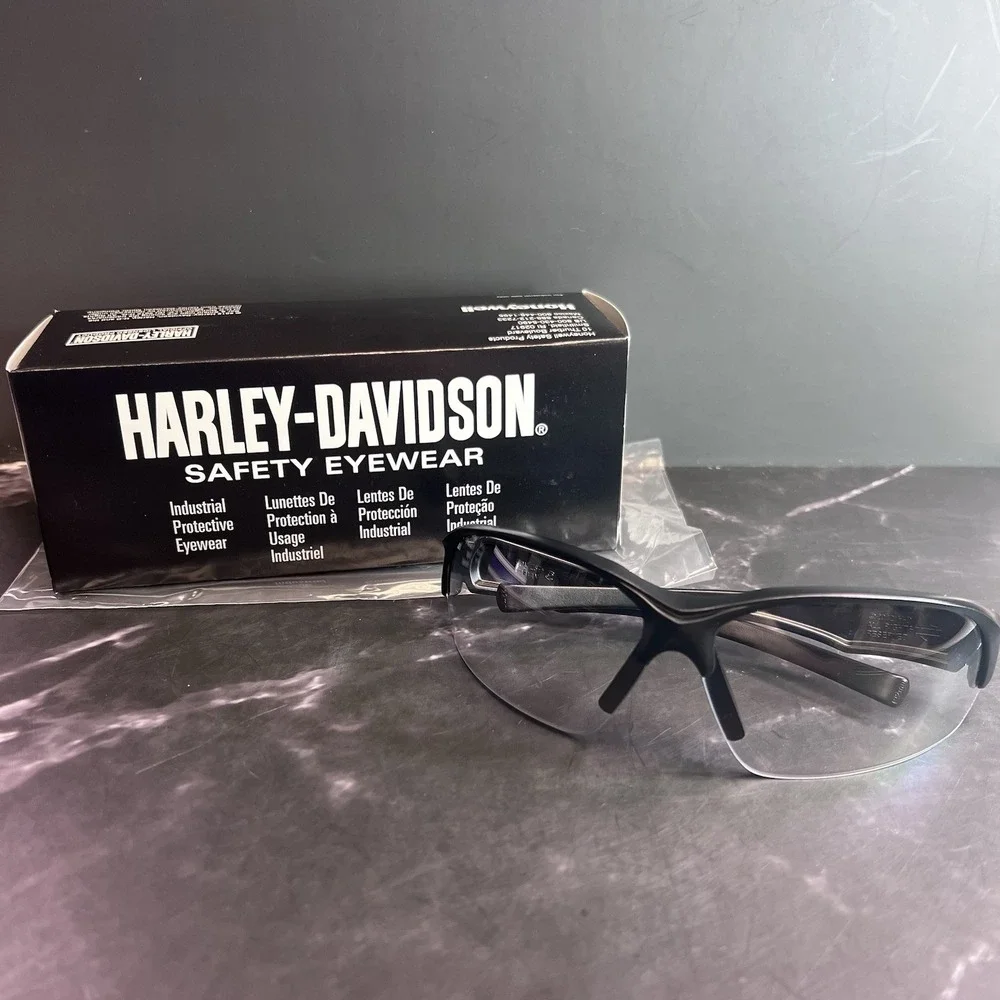 Harley-Davidson HD1500G Clear Lens Black Frame Safety Glasses New In Box